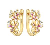 Boucles d'oreilles créoles en forme de papillon en forme de fleur de cerisier - Clous d'oreilles minimalistes en argent - Pour une tenue professionnelle et