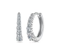 Boucles D'oreilles Créoles En Moissanite Pour Femme, En Argent Sterling 925 Hypoallergénique Et Or Blanc