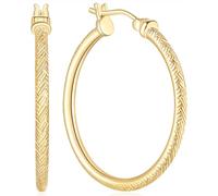 Boucles d'oreilles créoles en or 14 carats pour femme, grandes boucles d'oreilles entrelacées, bijoux design 30 mm