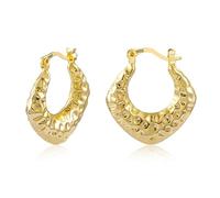 Boucles d'oreilles créoles en or martelé femmes hypoallergéniques en argent Sterling 925 petites boucles d'oreilles créoles épaisses bijoux classiques cadeaux boucle oreille acier inoxydable