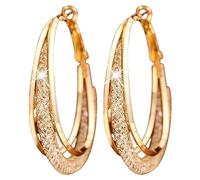 Boucles d'oreilles créoles en pierre de germanium, boucles d'oreilles créoles en forme de larme, élégantes et légères, boucles d'oreilles en argent sterling pour femme, boucles d'oreilles épaisses, 1,