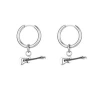 Boucles d'oreilles créoles en titane pour femme en acier inoxydable chirurgical hypoallergénique - Jolies breloques musicales pendantes - Petit anneau pour cartilage d'oreille sensible - Bijoux pour
