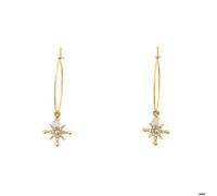 Boucles d'oreilles Créoles Femme AUSTRALE Acier Doré Perles Roses et Rose