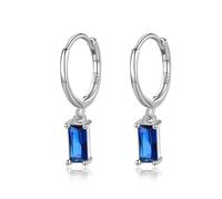 Boucles D'oreilles Créoles Géométriques Carrées En Argent Sterling 925, 6 Couleurs, Zircones Cubiques, Pour Femmes, Élégantes, Chics, Bijoux De Fête