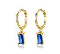 Boucles D'oreilles Créoles Géométriques Carrées En Argent Sterling 925, 6 Couleurs, Zircones Cubiques, Pour Femmes, Élégantes, Chics, Bijoux De Fête