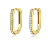 Boucles D'oreilles Créoles Gothiques Minimalistes En Argent Sterling 925 Avec Zircons Et Ellipses Géométriques Pour Femmes, Bijoux Fins De Fête