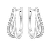 Boucles d'oreilles créoles incurvées triple - Clous minimalistes en argent pour une tenue professionnelle et de soirée