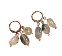 Boucles D'Oreilles Créoles Irrégulières En Pierre De Cristal Naturel, Perles et Pampilles, En Préhnite, Pour Femmes et Filles, Bijoux Délicats, Cadeaux Pour Elle