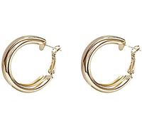 Boucles d'oreilles créoles larges et épaisses avec demi-tube rond poli