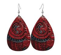 Boucles d'oreilles créoles légères en cuir avec deux éléphants pour femme, One Size, Simili cuir, Pas de pierre précieuse