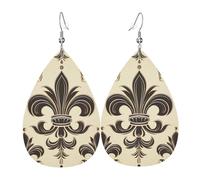 Boucles d'oreilles créoles légères en cuir avec deux éléphants pour femme, One Size, Simili cuir, Pas de pierre précieuse