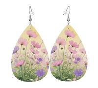 Boucles d'oreilles créoles légères en cuir avec papillons violets pour femme, One Size, Simili cuir, Pas de pierre précieuse