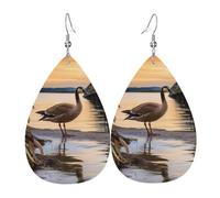 Boucles d'oreilles créoles légères en cuir en forme de larme pour femme, One Size, Simili cuir, Pas de pierre précieuse