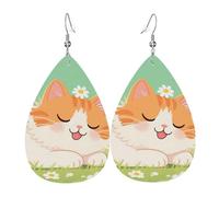 Boucles d'oreilles créoles légères en forme de cochon en cuir pour femme, One Size, Simili cuir, Pas de pierre précieuse