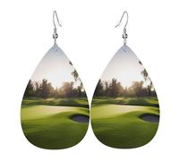Boucles d'oreilles créoles légères en forme de larme avec drapeau palestinien en forme d'arbre pour femme, One Size, Simili cuir, Pas de pierre précieuse