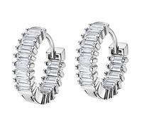 Boucles Doreilles Créoles Lotus En Argent 925 Et Zircone, Pure Essential Jlp3115-4-1