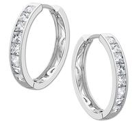 Boucles Doreilles Créoles Lotus En Argent 925 Et Zircone, Style It Girl, Jlp1936-4-2