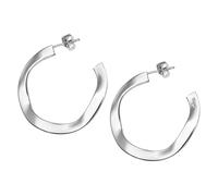 Boucles Doreilles Créoles Lotus En Argent 925, Style Cercle, Tendance, Jlp3187-4-1