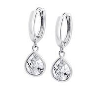 Boucles D'oreilles Créoles Lotus Silver Goutte Oxyde