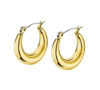 Boucles D'oreilles Créoles Lotus Style Acier Doré