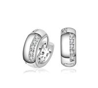 Boucles d'oreilles créoles MGJ™ pour femme avec cristaux Swarovski | Bijou hypoallergénique pour elle | Présenté dans un coffret et un sac cadeau blancs haut de gamme