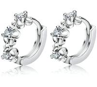 Boucles d'oreilles créoles Mini fleur en argent sterling avec cadenas cadeau bijoux pour femme pratique