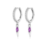 Boucles D'oreilles Créoles Minimalistes En Argent Sterling 925 Et Zircones Cubiques Pour Femmes, Bijoux De Fête De Mariage