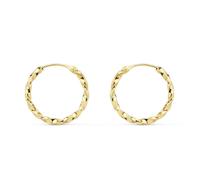 Boucles d'Oreilles Créoles Or 18 Carats 750/000 Jaune - Torsadées