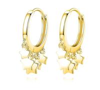 Boucles D'oreilles Créoles Originales En Argent 925 Avec Pompon En Forme D'étoile, Bijoux De Mariage En Argent Sterling 925, Cadeau Idéal