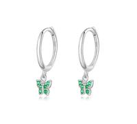 Boucles D'oreilles Créoles Originales En Argent Sterling 925 Avec Papillon Et Zircone Cubique Pour Femmes, Bijoux Fins S925 Pour Fête De Mariage