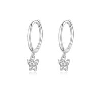 Boucles D'oreilles Créoles Originales En Argent Sterling 925 Avec Papillon Et Zircone Cubique Pour Femmes, Bijoux Fins S925 Pour Fête De Mariage