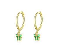 Boucles D'oreilles Créoles Originales En Argent Sterling 925 Avec Papillon Et Zircone Cubique Pour Femmes, Bijoux Fins S925 Pour Fête De Mariage