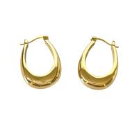 Boucles d'oreilles créoles ovales plaquées or massif pour femme