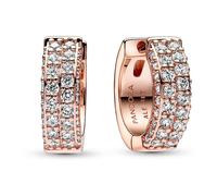 Boucles d'oreilles Créoles PANDORA Double Rang Pavées Pandora Timeless