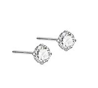 Boucles d'oreilles créoles pendantes en oxyde de zirconium pour femme, clous d'oreilles en argent sterling S999, lavables et sans sommeil, bouchons d'oreilles anti-blocage, clous d'oreilles