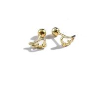 Boucles d'oreilles créoles pendantes en oxyde de zirconium pour femme, clous d'oreilles simples en argent S925, boucles d'oreilles ailes d'ange féminines