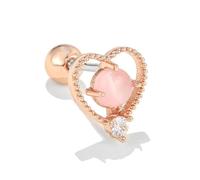 Boucles d'oreilles créoles pendantes en oxyde de zirconium pour femme, mignonnes et tendance, en forme de cœur rose pêche, étoile, lune, petites boucles d'oreilles
