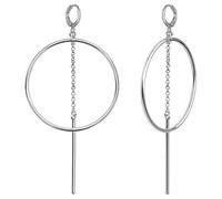 Boucles d'oreilles créoles pendantes pour femme, plaqué or 14 carats, boucles d'oreilles mignonnes et esthétiques pour femme, 50mm, Métal, Pas de pierre précieuse