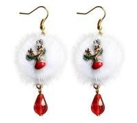 Boucles d'oreilles créoles Père Noël et renne pompon pour Noël