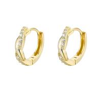 Boucles d'oreilles créoles plaquées or pour femmes filles argent sterling 925 poste zircone cubique huggie petit CZ Stud Cuff Boucles d'oreilles filles argent, taille unique, Cuivre, Pas de gemme