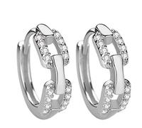 Boucles d'oreilles créoles plaquées or sterling avec oxyde de zirconium pour femme - Petites boucles d'oreilles fraîches avec nom, taille unique, Cuivre, Pas de pierre précieuse