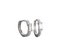 Boucles D'oreilles Créoles Pour Femmes En Argent Sterling 925, Zircones Cubiques Vertes Brillantes, Bijoux Européens De Haute Qualité