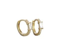 Boucles D'oreilles Créoles Pour Femmes En Argent Sterling 925, Zircones Cubiques Vertes Brillantes, Bijoux Européens De Haute Qualité