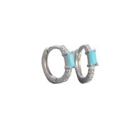 Boucles D'oreilles Créoles Pour Femmes En Argent Sterling 925, Zircones Cubiques Vertes Brillantes, Bijoux Européens De Haute Qualité