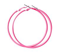 Boucles d'oreilles créoles pour femmes, grandes créoles en acier inoxydable de 60 mm, style rétro années 80-90, boucles d'oreilles pendantes de fête, accessoires (One Size)