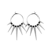 Boucles d'oreilles créoles punk rock avec rivets pour femmes et filles - Boucles d'oreilles créoles minimalistes - Bijoux cadeau épine, taille unique, Comme décrit, Comme décrit.