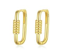 Boucles D'oreilles Créoles Rectangulaires En Argent Sterling 925, Jolies Et Élégantes, Pour Fille, Cadeau D'anniversaire