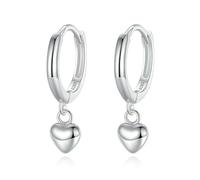 Boucles D'oreilles Créoles Romantiques En Argent Sterling 925 Avec Cœur Pour Femme, Bijoux Fins Pour Fête De Mariage Ou Anniversaire