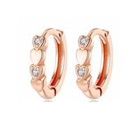 Boucles D'oreilles Créoles Romantiques En Argent Sterling 925 Avec Cœur Pour Fille, Cadeau D'anniversaire, Bijoux Fins