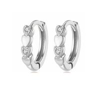 Boucles D'oreilles Créoles Romantiques En Argent Sterling 925 Avec Cœur Pour Fille, Cadeau D'anniversaire, Bijoux Fins